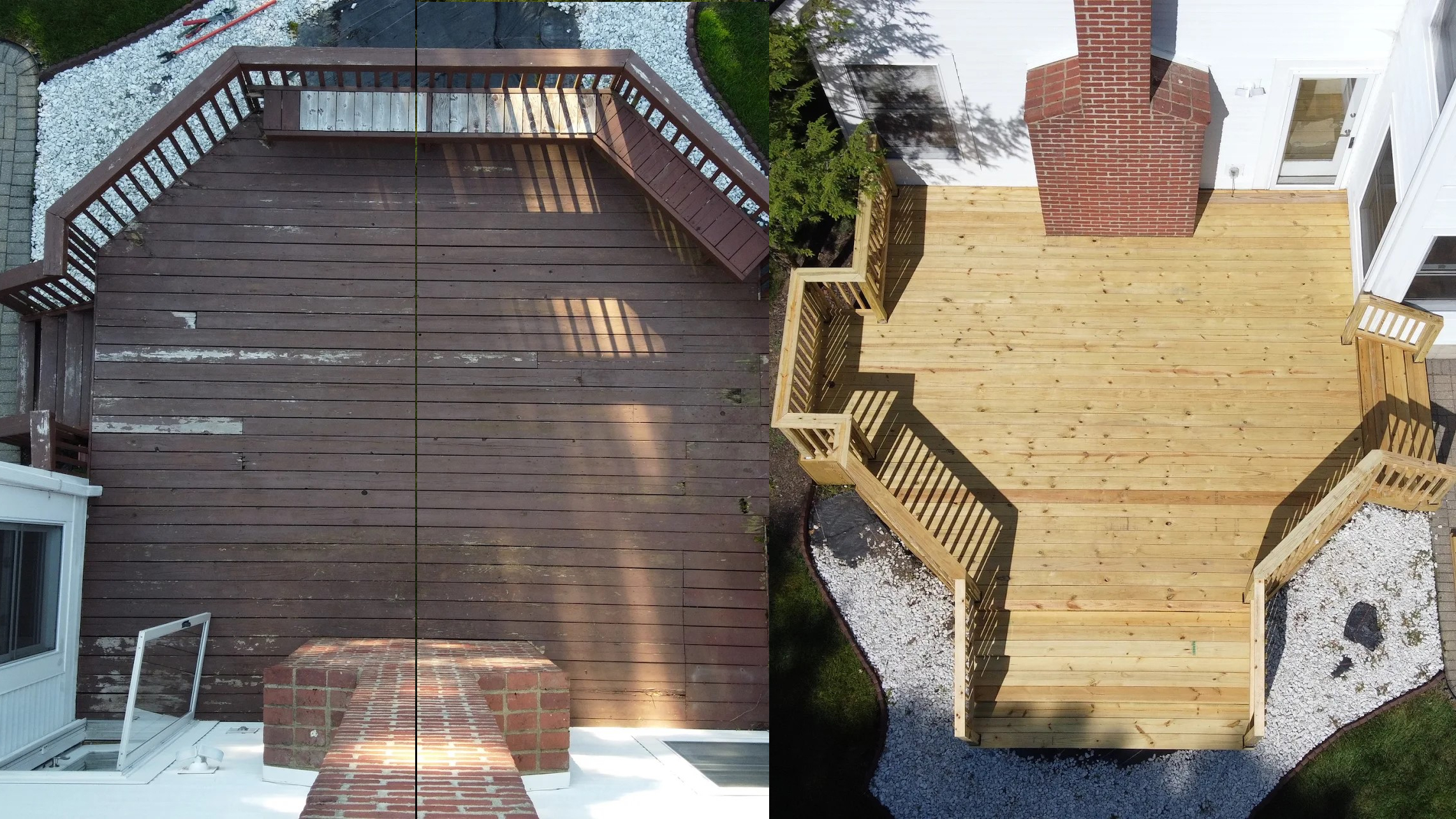 Before and after deck transformation